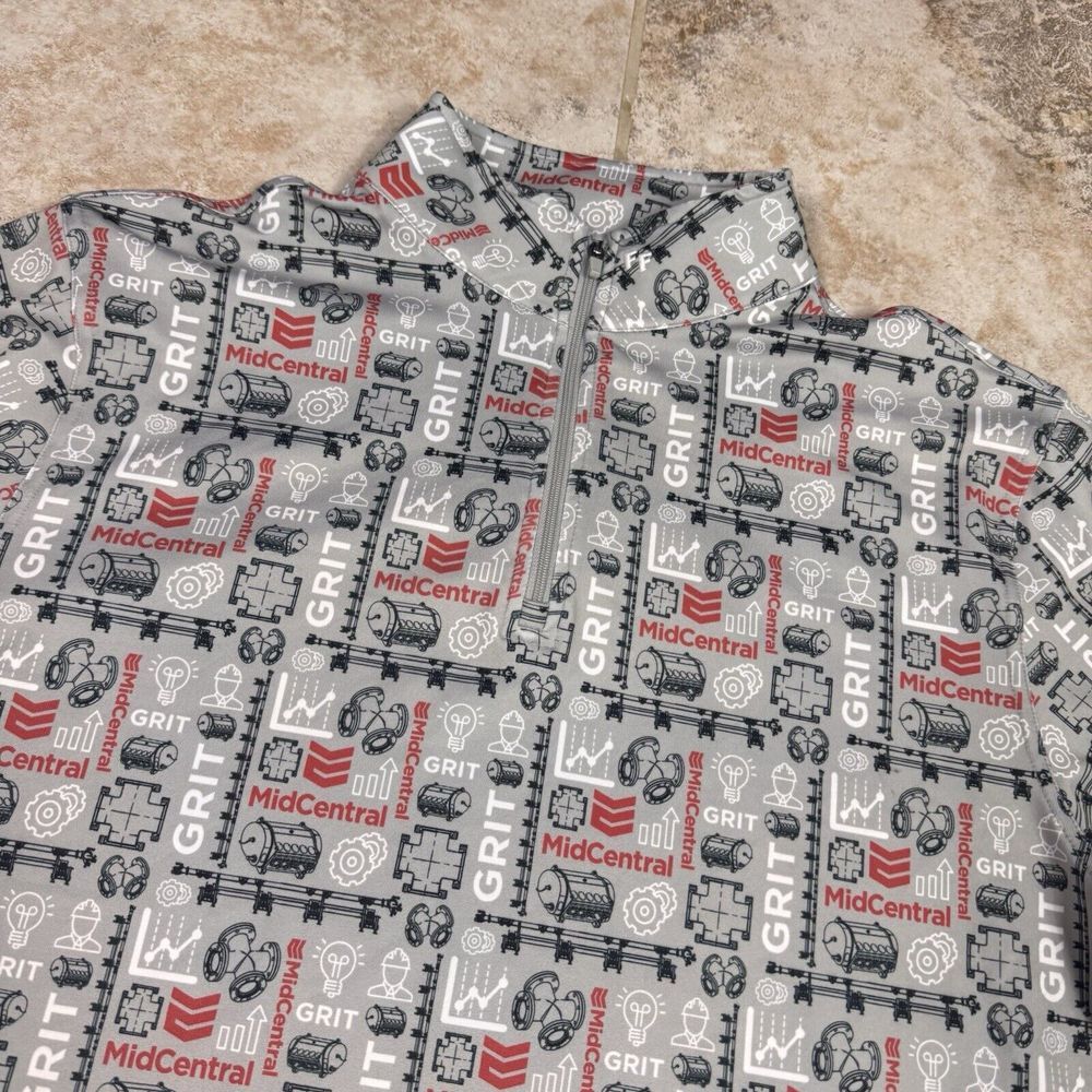 Fore Fathers Golf 1/4 Zip Pullover Mens Medium All Over Print Long‎ Sleeve